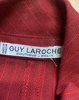 Vintage Guy Laroche Pinstripe Cranberry Red Wool Blend Top Made In France Size M Tops Public Butter