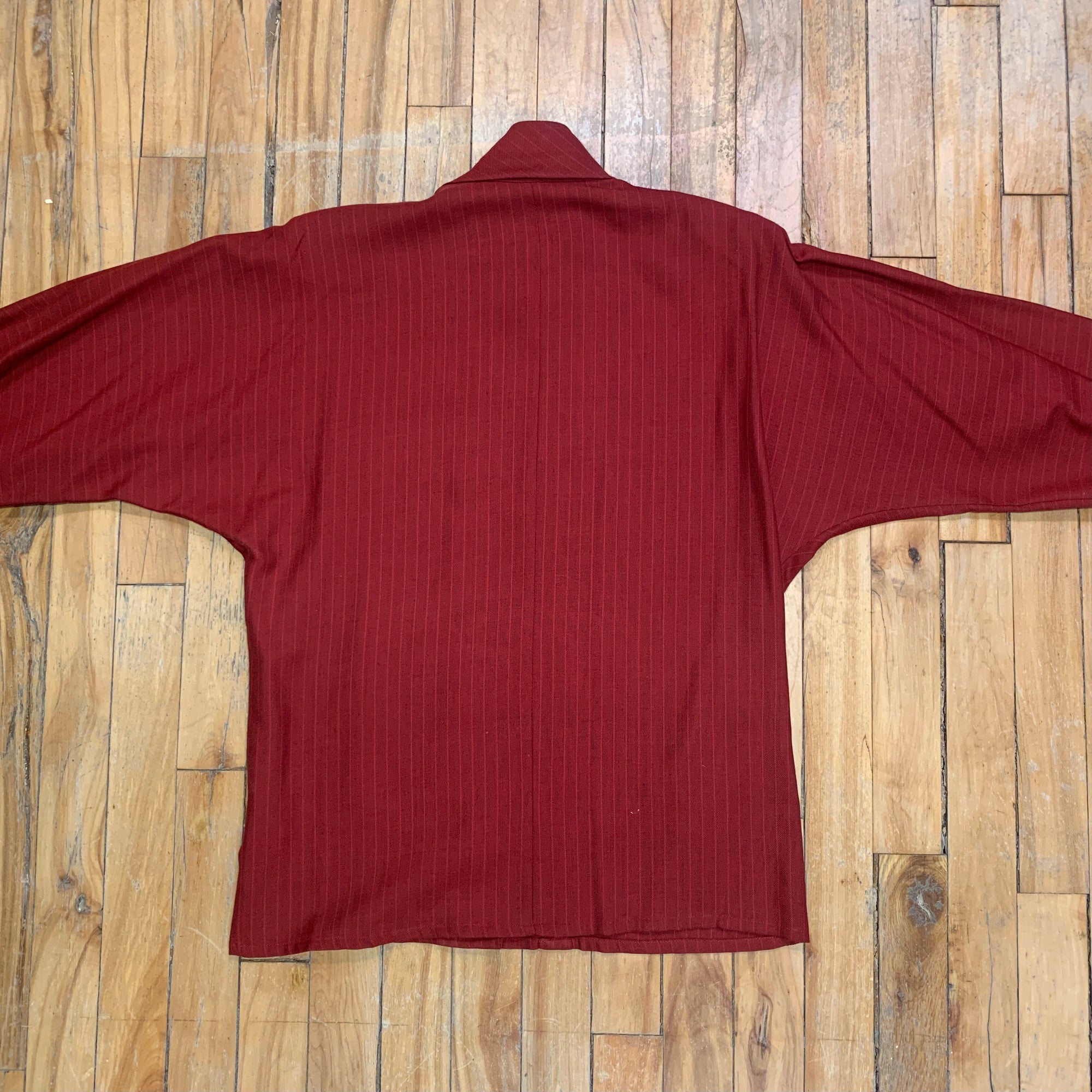 Vintage Guy Laroche Pinstripe Cranberry Red Wool Blend Top Made In France Size M Tops Public Butter