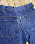 Vintage Mended Indigo Denim Boot Cut Jeans 28" Waist Bottoms Black Market Toronto