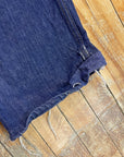 Vintage Mended Indigo Denim Boot Cut Jeans 28" Waist Bottoms Black Market Toronto