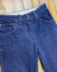Vintage Mended Indigo Denim Boot Cut Jeans 28" Waist Bottoms Black Market Toronto