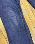 Vintage Mended Indigo Denim Boot Cut Jeans 28" Waist Bottoms Black Market Toronto