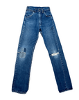Vintage Mid-Century Patched Perfection Circle S High Waisted Ranch Selvedge Denim Jeans Petite/Youth 23" Waist Bottoms Public Butter