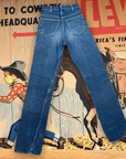 Vintage Mid-Century Patched Perfection Circle S High Waisted Ranch Selvedge Denim Jeans Petite/Youth 23" Waist Bottoms Public Butter