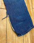 Vintage Mid-Century Patched Perfection Circle S High Waisted Ranch Selvedge Denim Jeans Petite/Youth 23" Waist Bottoms Public Butter