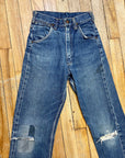 Vintage Mid-Century Patched Perfection Circle S High Waisted Ranch Selvedge Denim Jeans Petite/Youth 23" Waist Bottoms Public Butter
