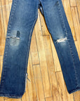 Vintage Mid-Century Patched Perfection Circle S High Waisted Ranch Selvedge Denim Jeans Petite/Youth 23" Waist Bottoms Public Butter