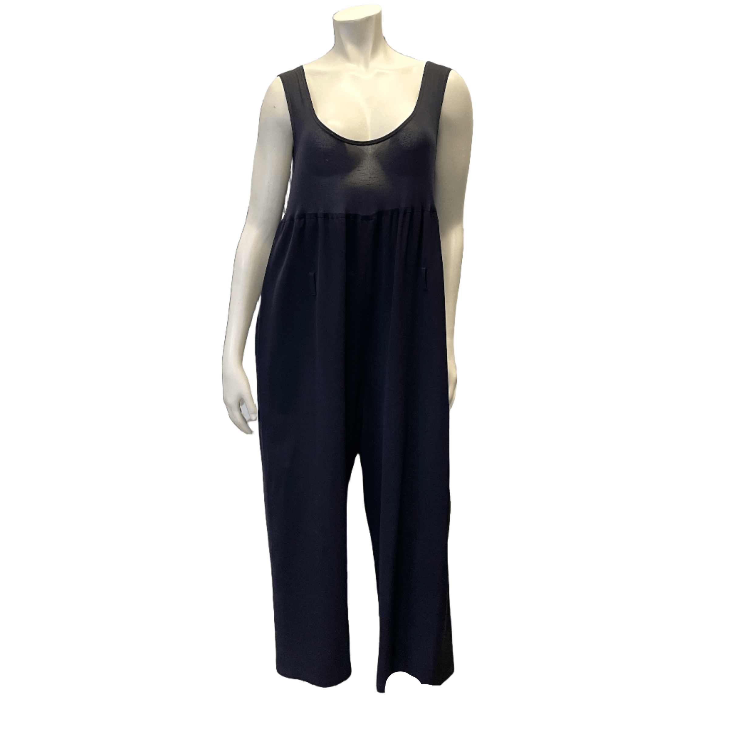Yohji Yamamoto Navy Blue Vintage Designer Jumpsuit Size M – Black