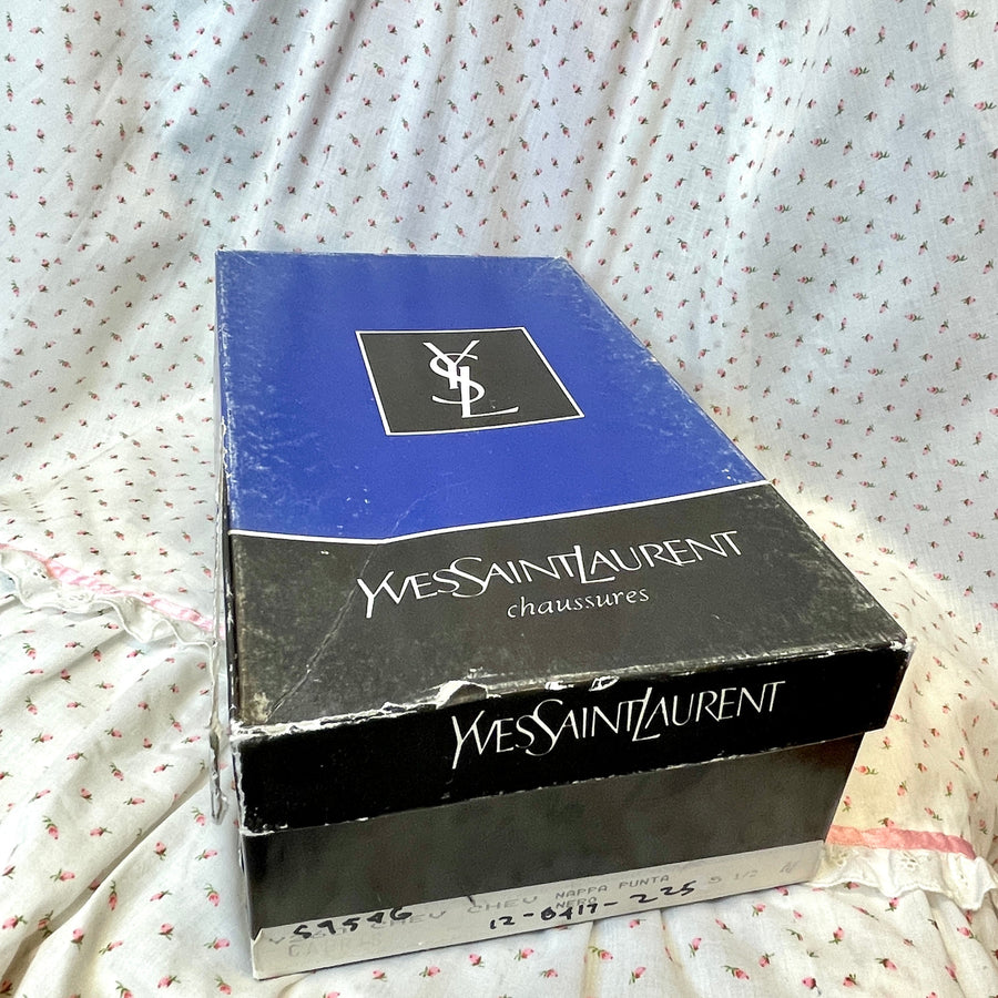 Yves Saint Laurent Designer Suede & Leather Made in Italy Vintage Shoes with Box Size US 5.5 Accessories Public Butter 