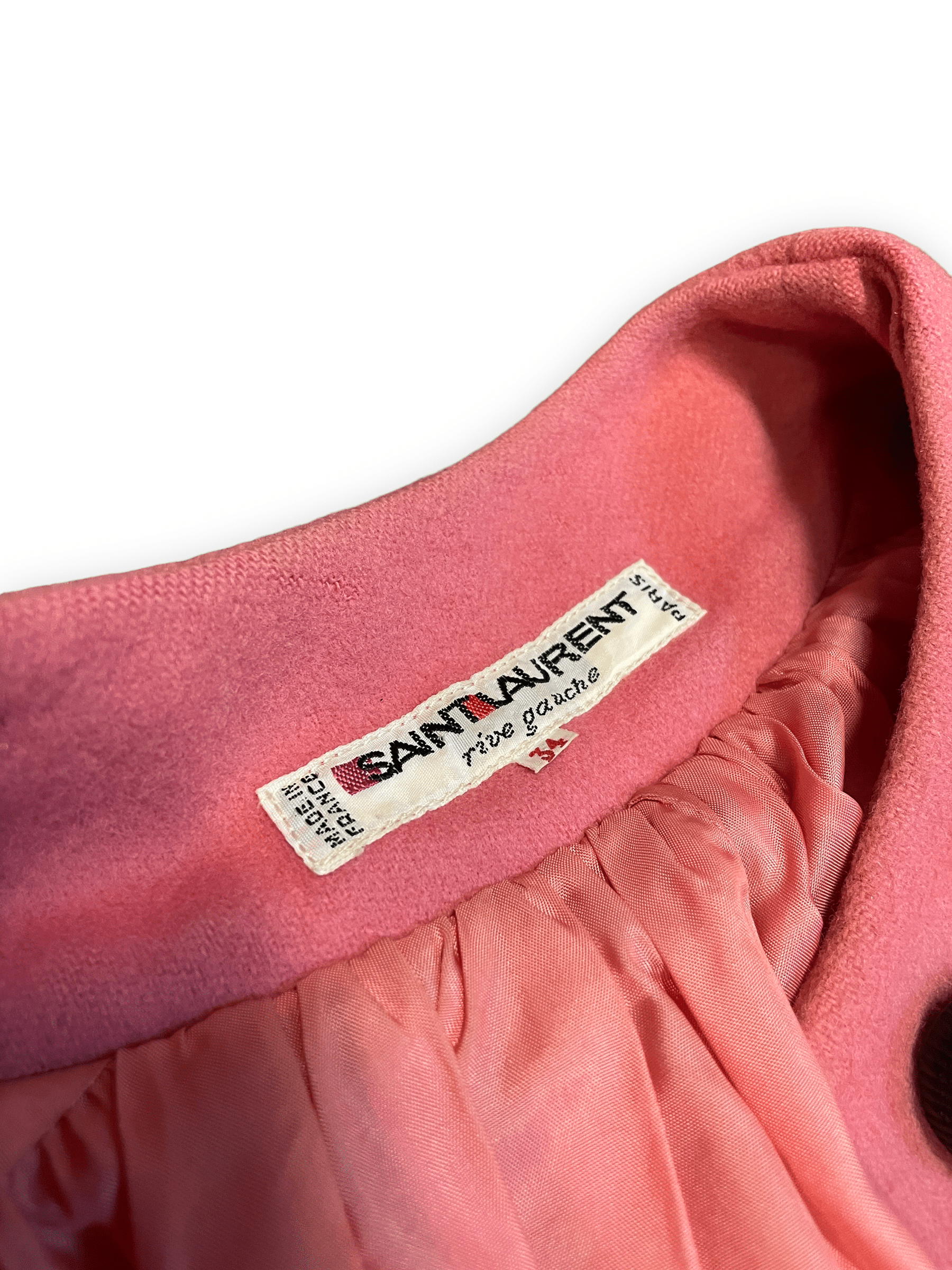 Yves Saint Laurent "Rive Gauche" Vintage Deisgner Bubblegum Pink Wool Party Coat Size M Jackets & Coats Public Butter