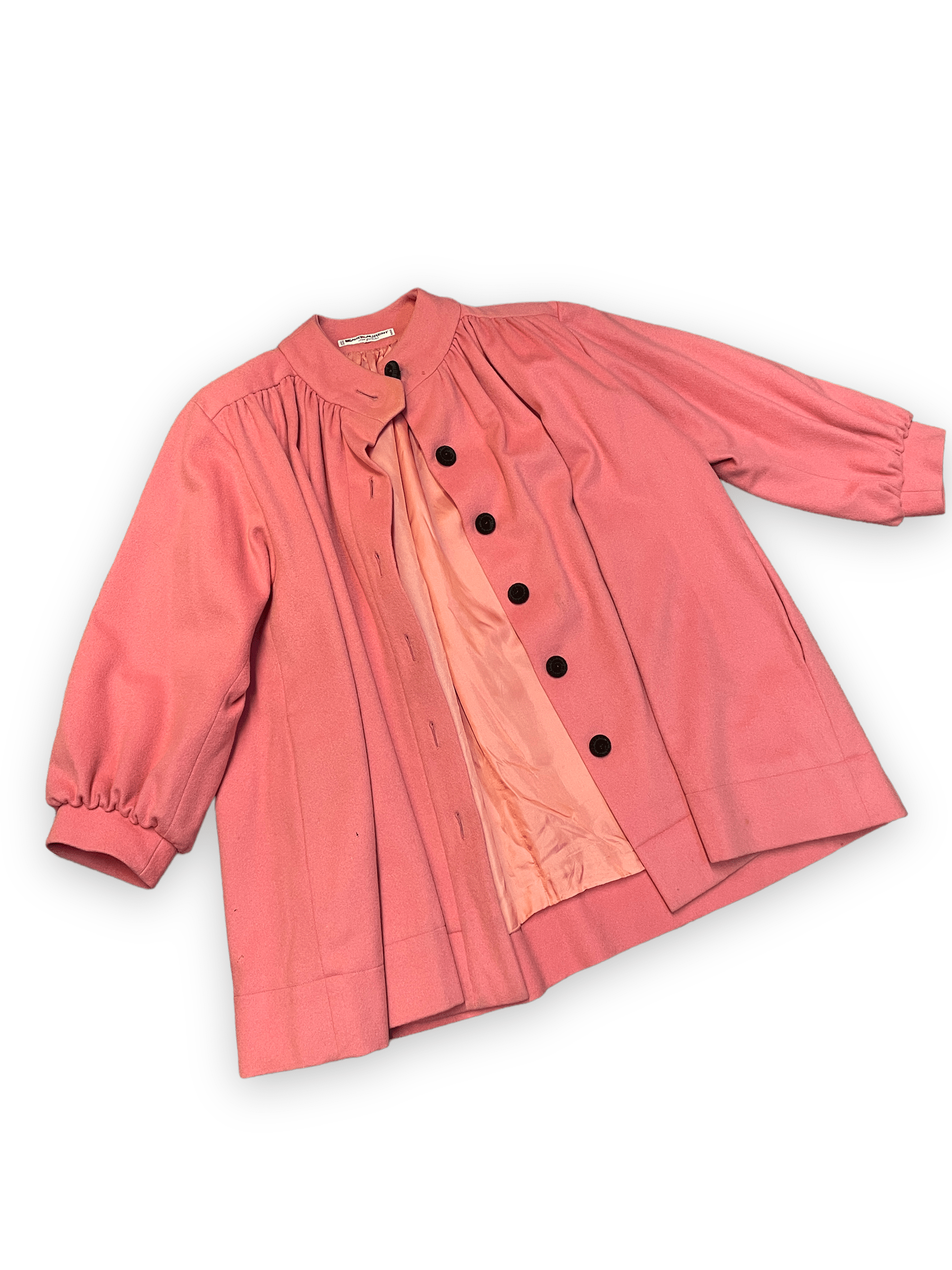 Yves Saint Laurent "Rive Gauche" Vintage Deisgner Bubblegum Pink Wool Party Coat Size M Jackets & Coats Public Butter
