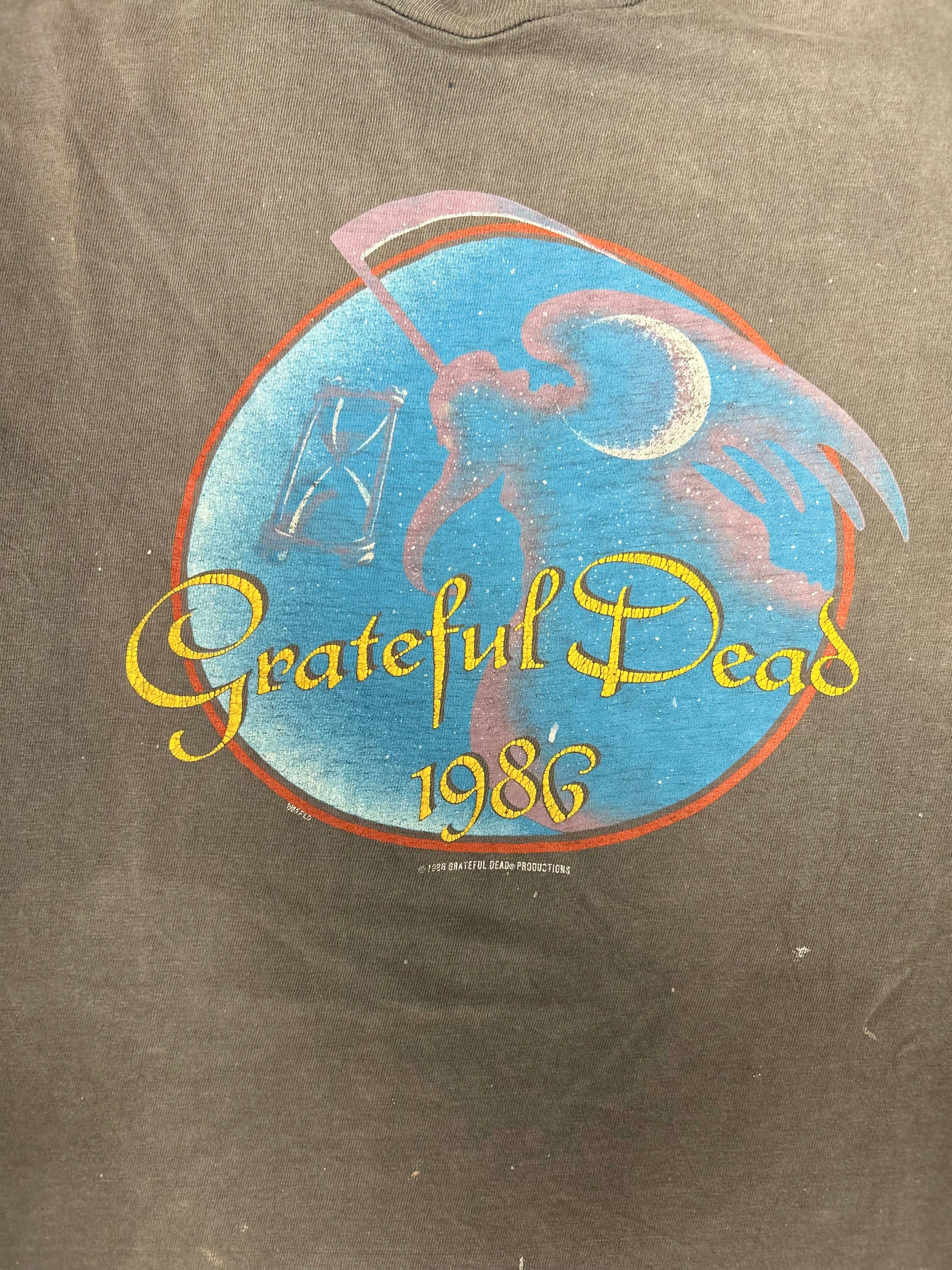 80s Grateful Dead Reaper Thrashed Band T-Shirt