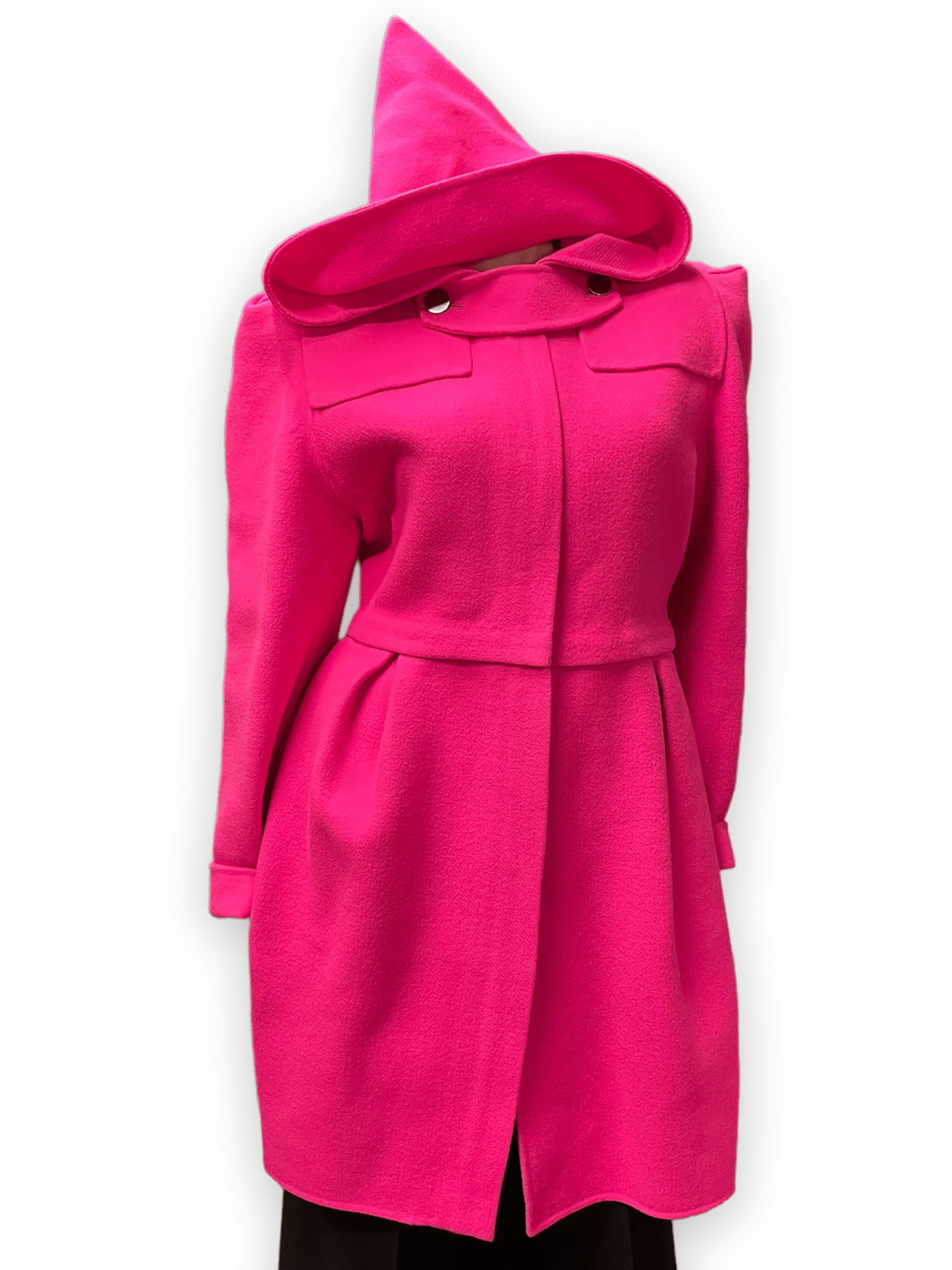 Fall 2009 Marc Jacobs Hot Pink Hooded Wool Coat Size S