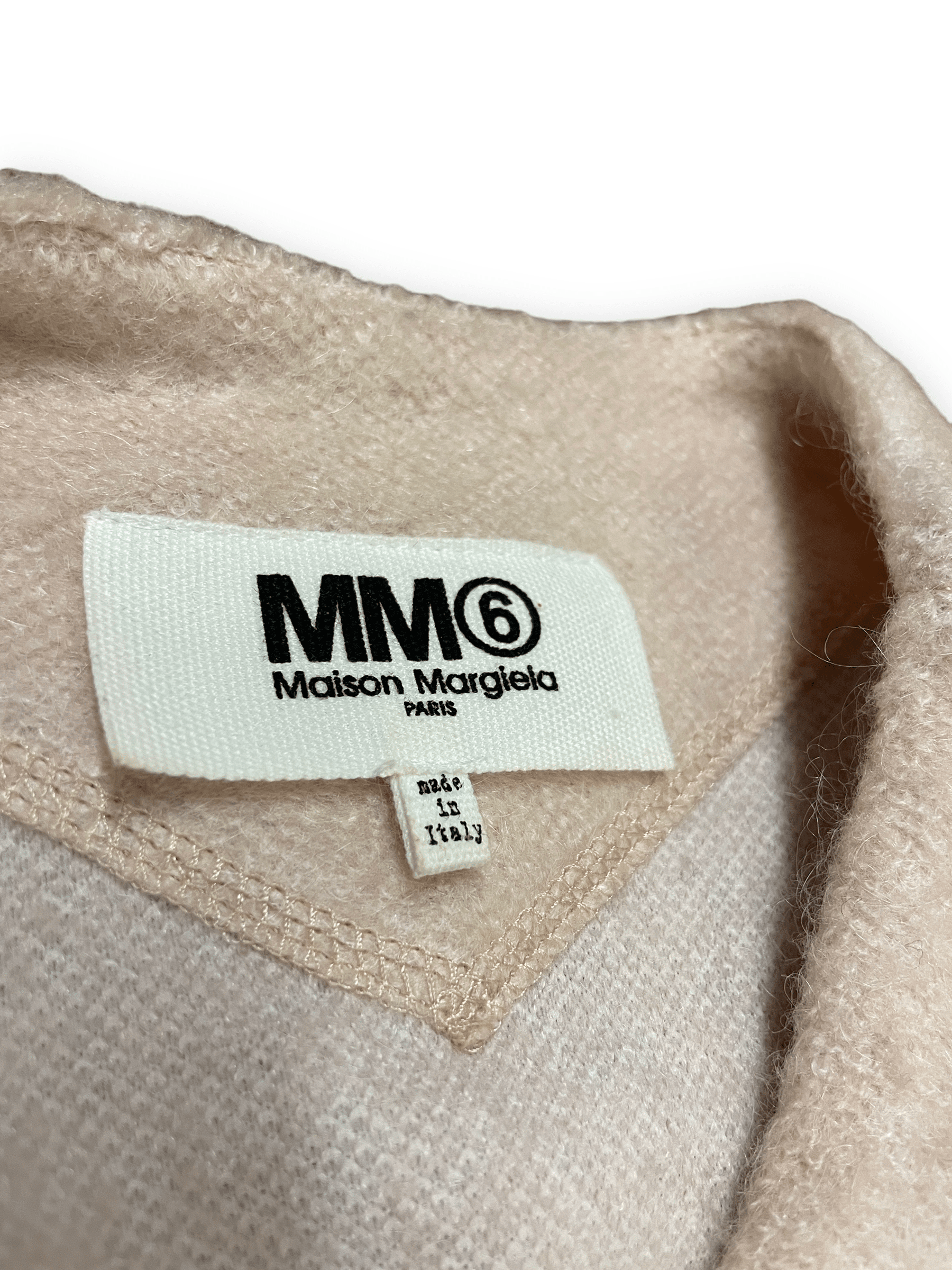 MM6 Maison Margiela Vintage Designer Hi-Low Fuzzy Knit Top With Belt M