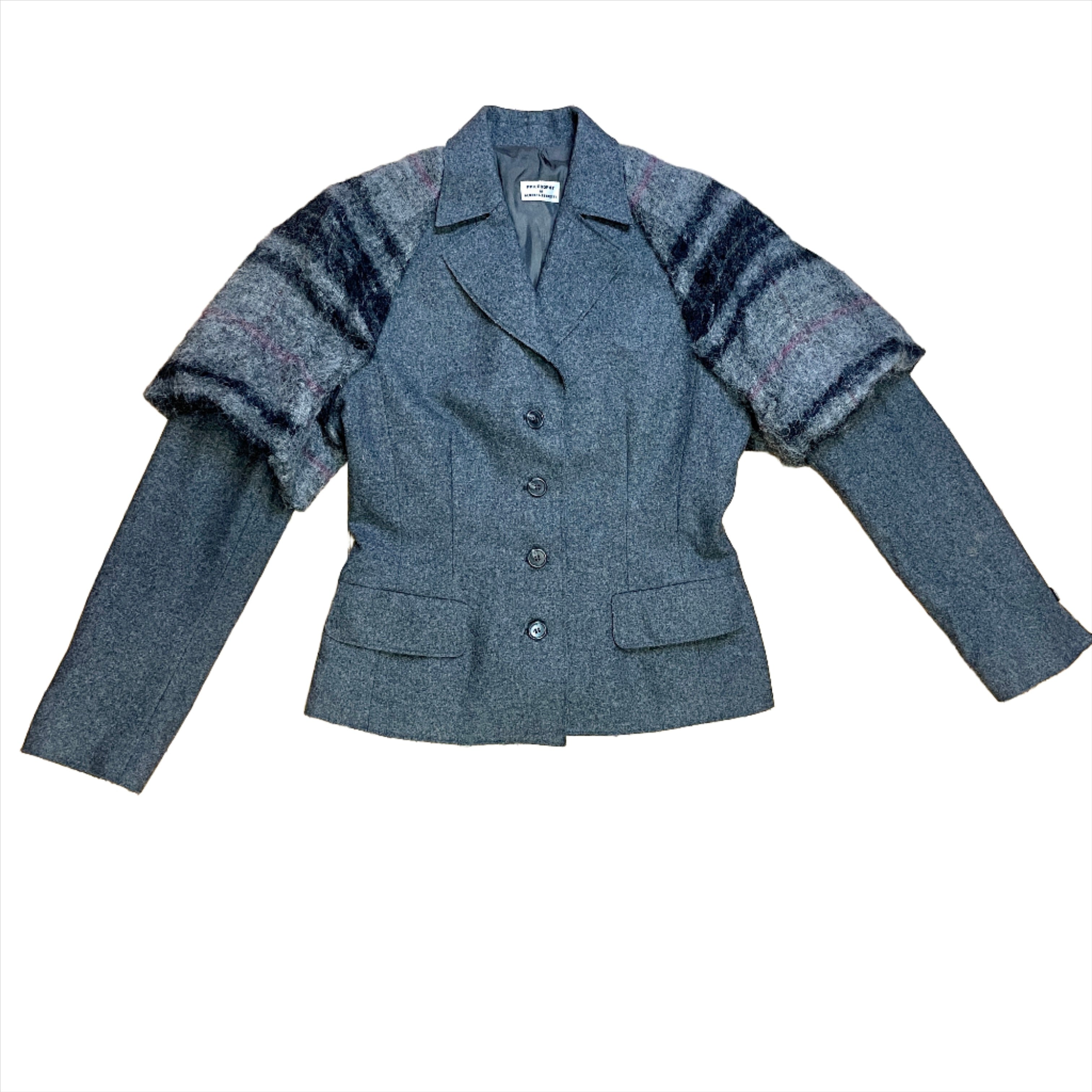 Vintage Philosophy Di Alberta Ferretti Designer Wool Blend Women's Bla