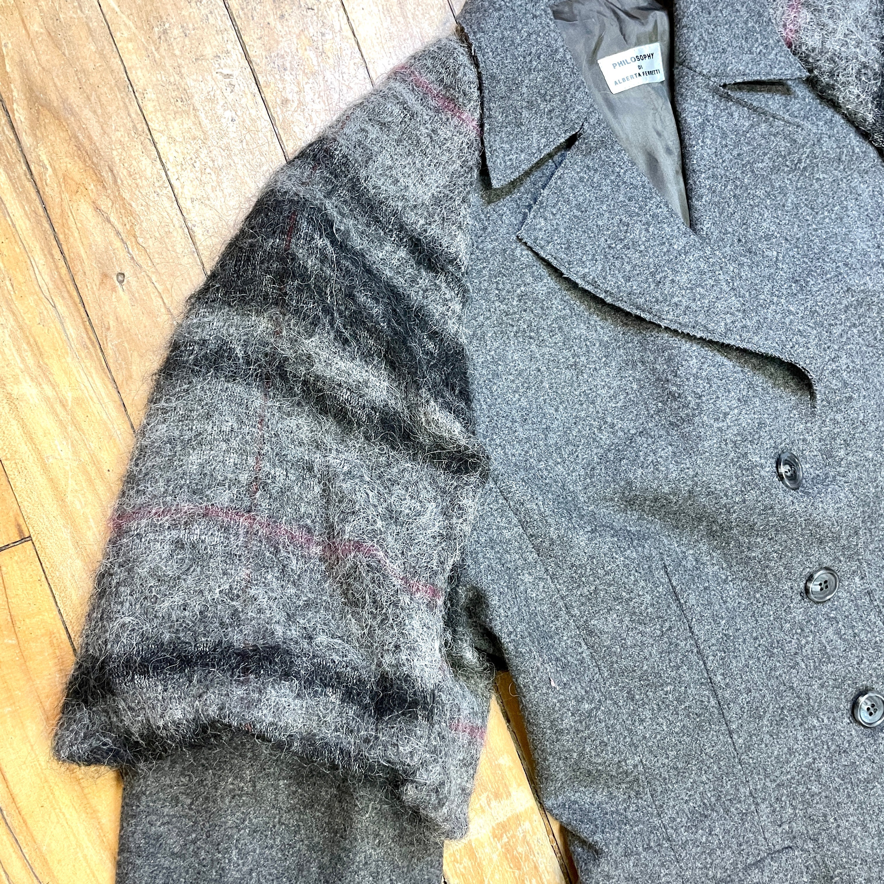 PHILOSOPHY DI A FERRETTI - アルベルタフェレッティ　ツイード　ジャケット Vintage Philosophy Di Alberta Ferretti Designer Wool Blend Women's Bla
