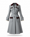 Vintage Marc Jacobs Grey Coat with Velvet Bows and Ruffle Details