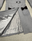 Vintage Marc Jacobs Grey Coat with Velvet Bows and Ruffle Details