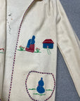 Vintage 1950s Mexican Souvenir Wool Embroidered Folk Jacket