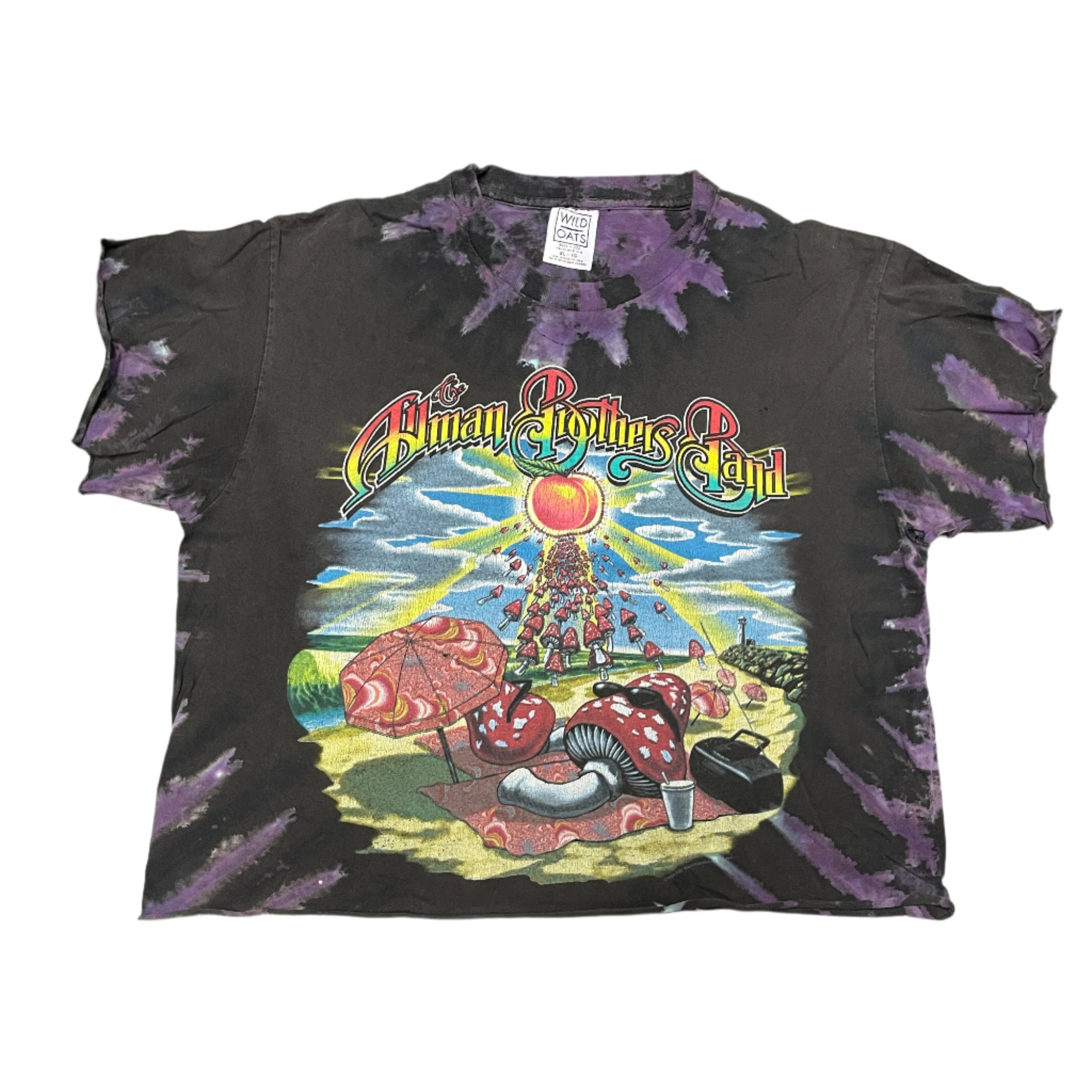 1990s Allman Brothers Band Tie-Dye Cropped Band T-Shirt 1998 Made