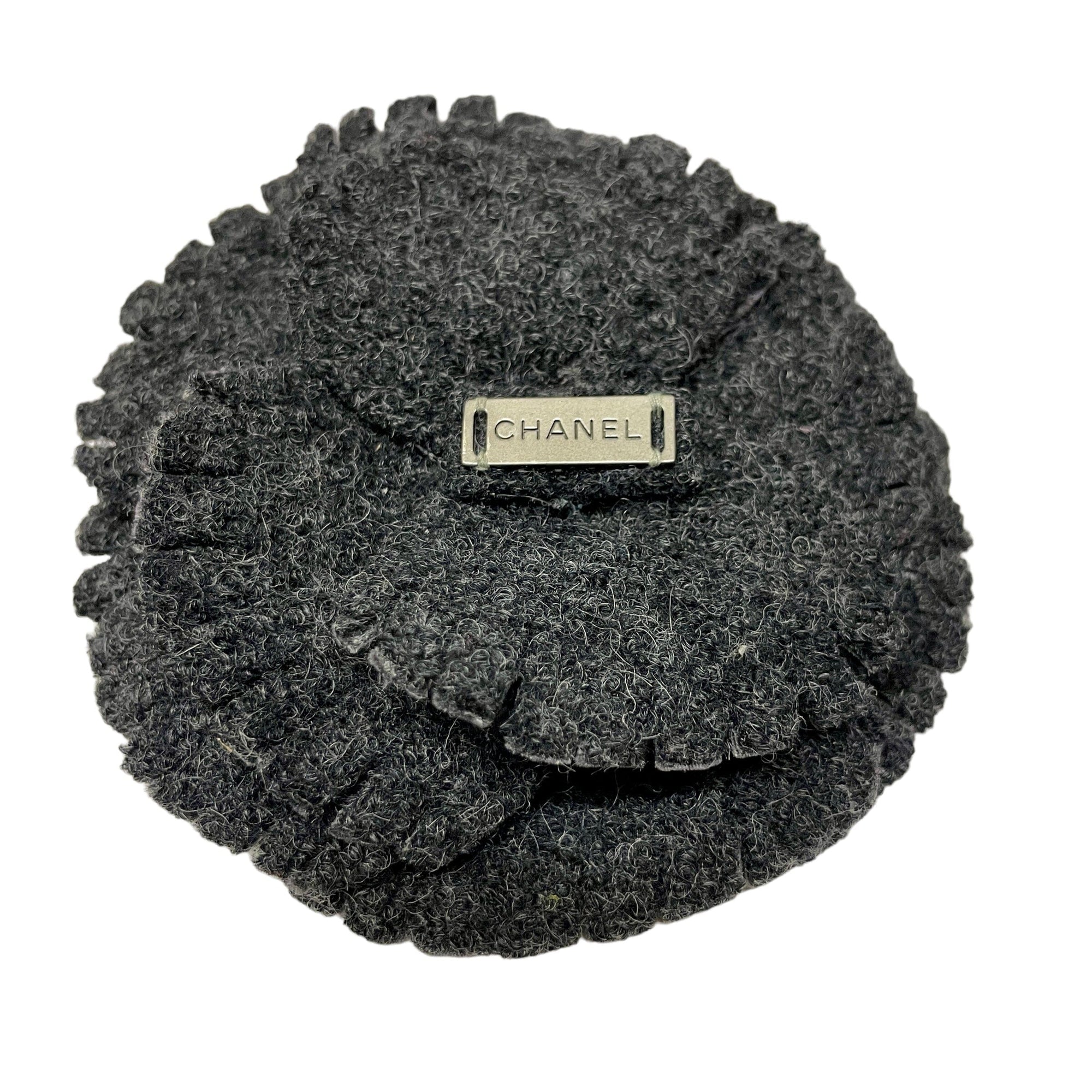 *Chanel Grey Brooch Black Market Vintage 