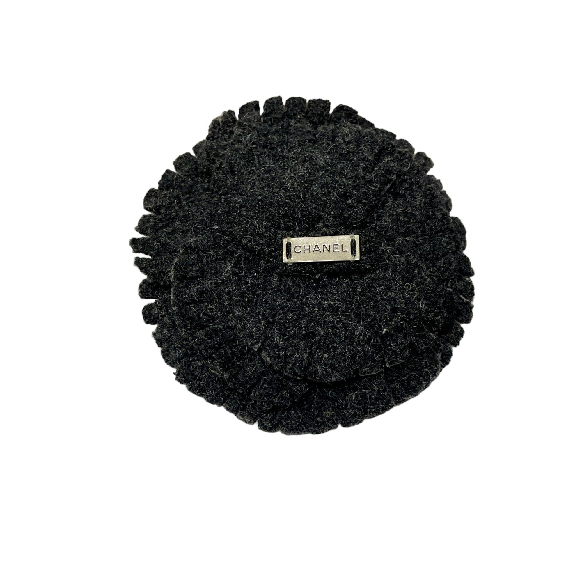*Chanel Grey Brooch Black Market Vintage 