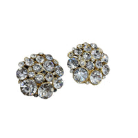 Costume Jewelry Vintage Chunky Crystal Clip on Earrings