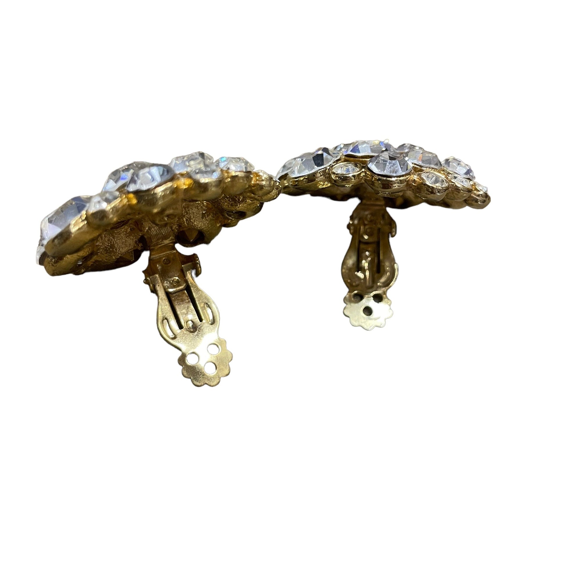 Costume Jewelry Vintage Chunky Crystal Clip-on Earrings Accessories Black Market Vintage 