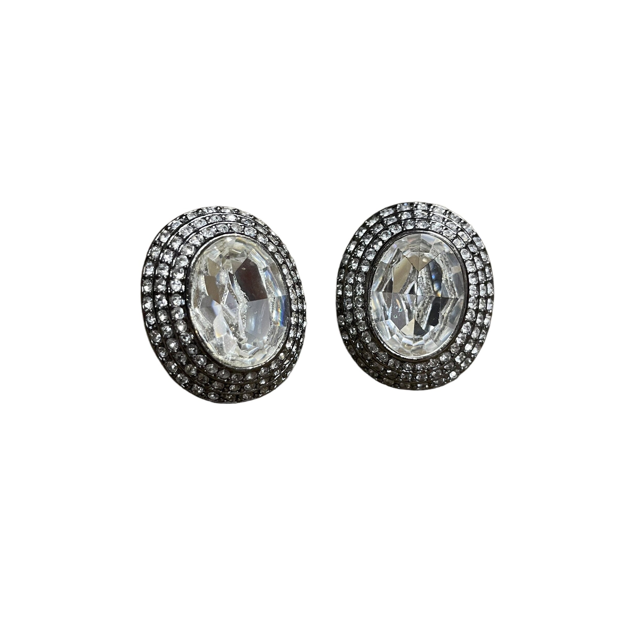 Costume Jewelry Vintage Crystal Clip-on Earrings Accessories Black Market Vintage 