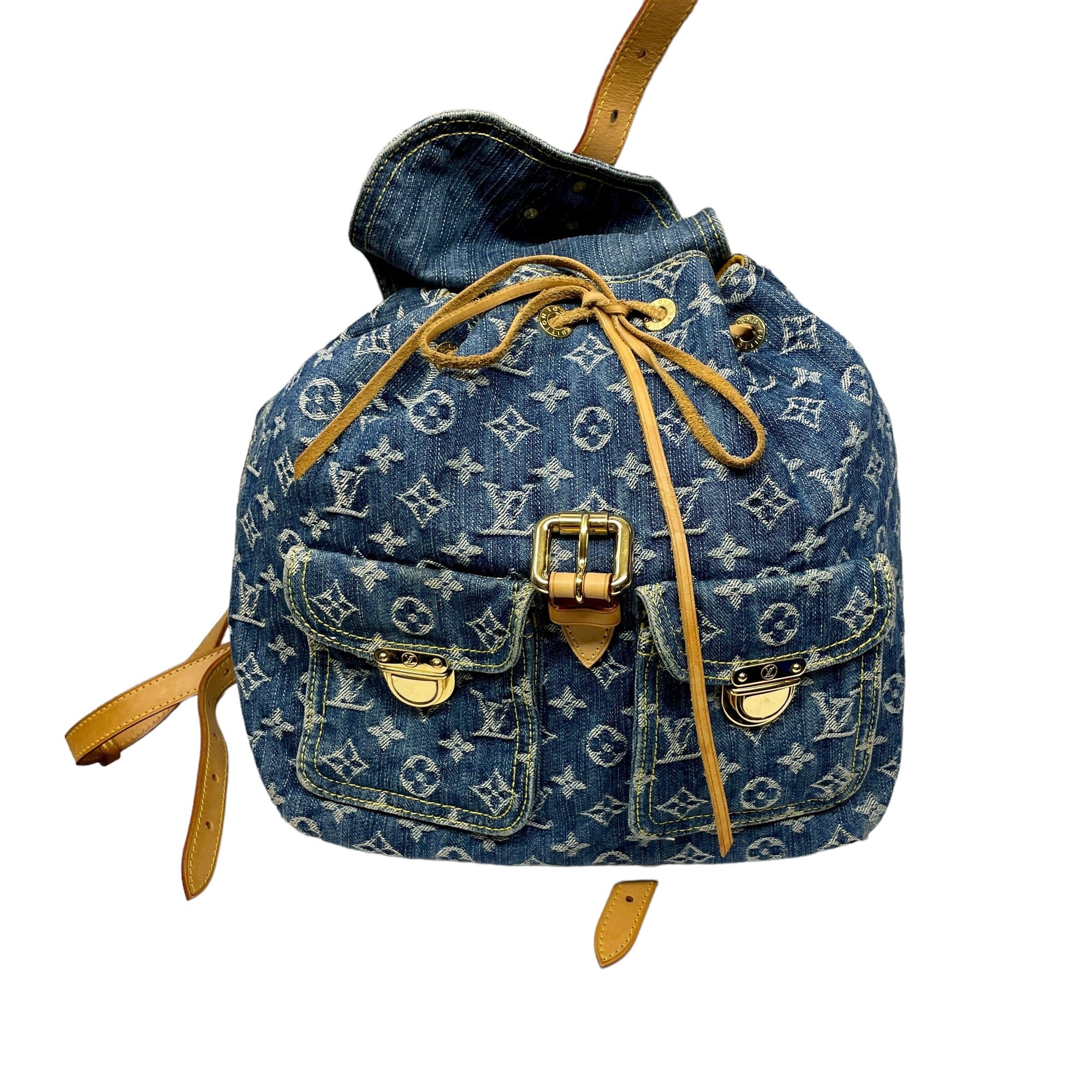 *Louis Vuitton Denim Backpack Black Market Vintage 