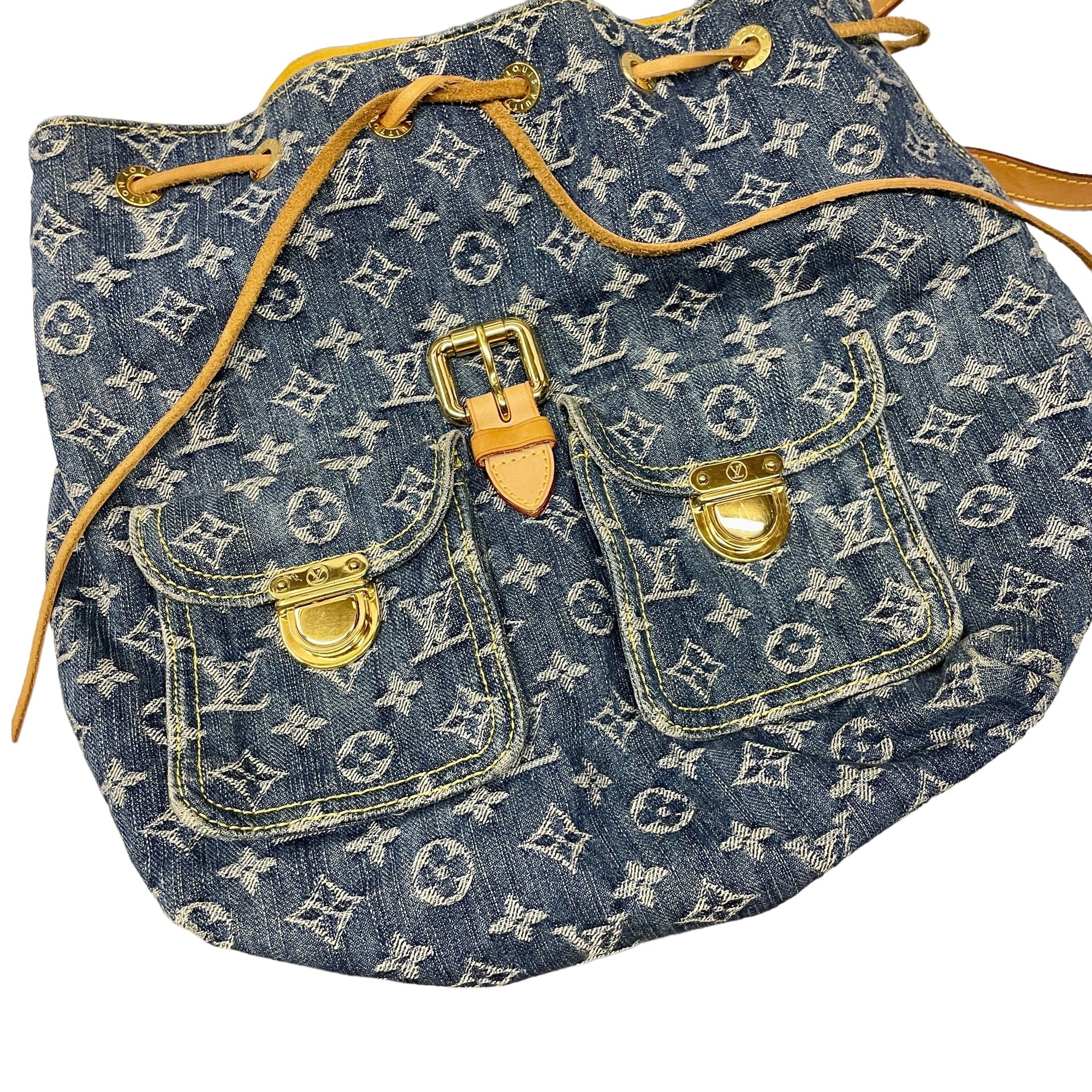 *Louis Vuitton Denim Backpack Black Market Vintage 