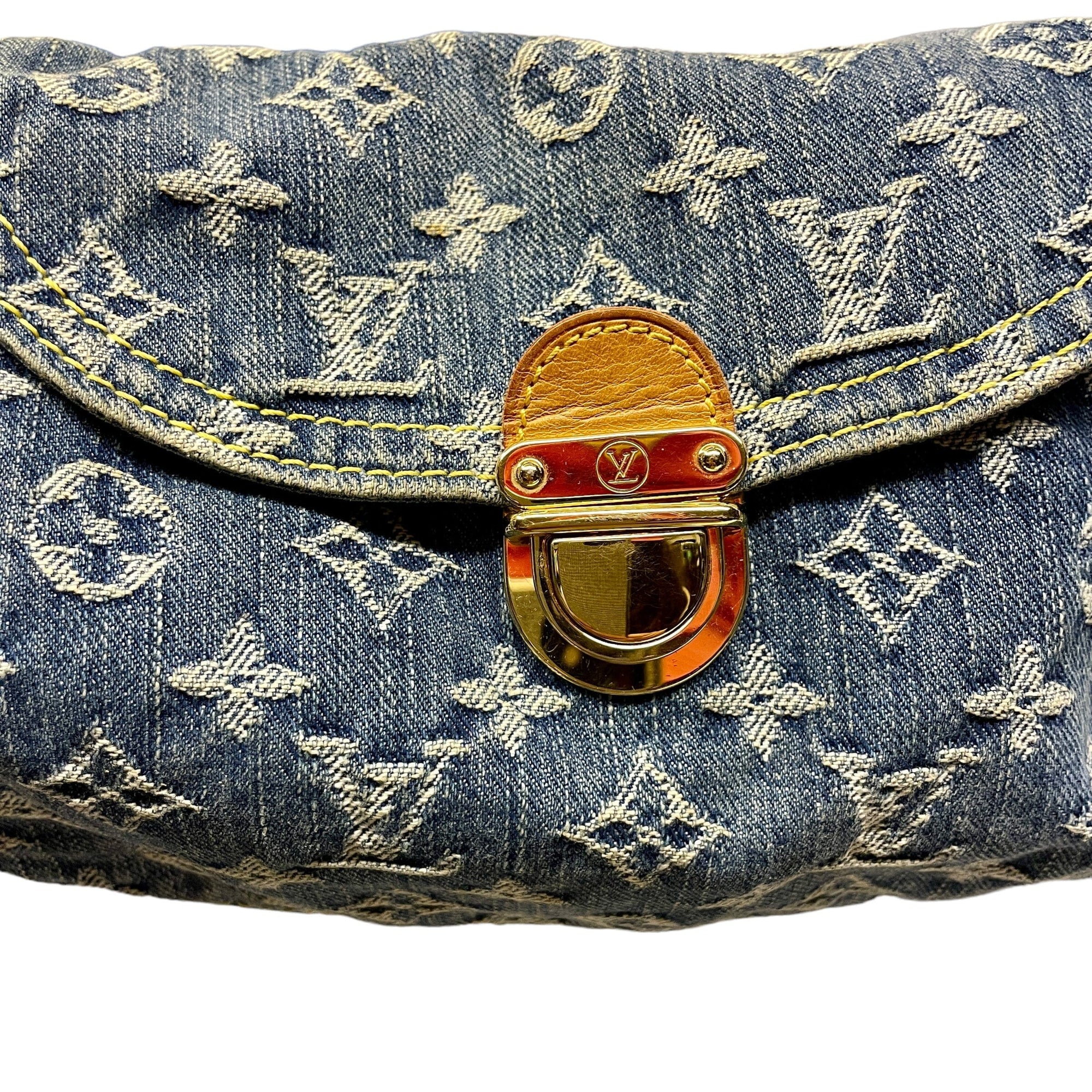 *Louis Vuitton Denim Purse Black Market Vintage 