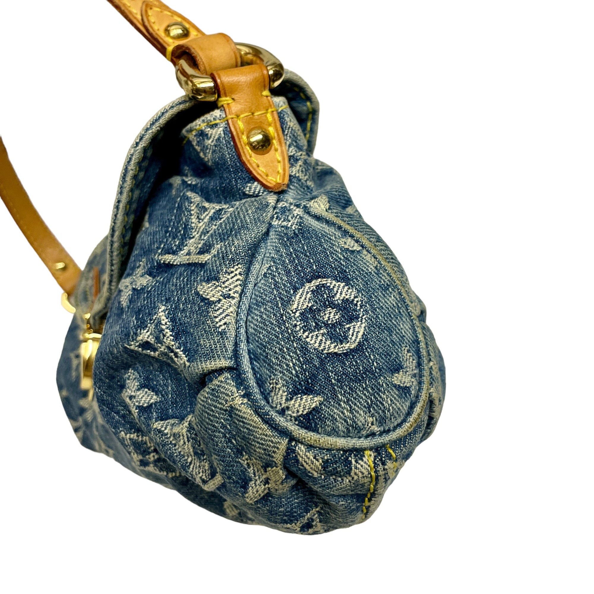 *Louis Vuitton Denim Purse Black Market Vintage 