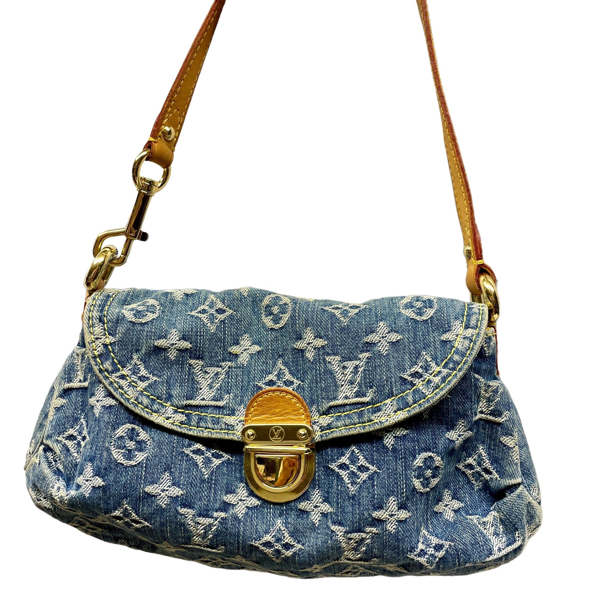 *Louis Vuitton Denim Purse Black Market Vintage 