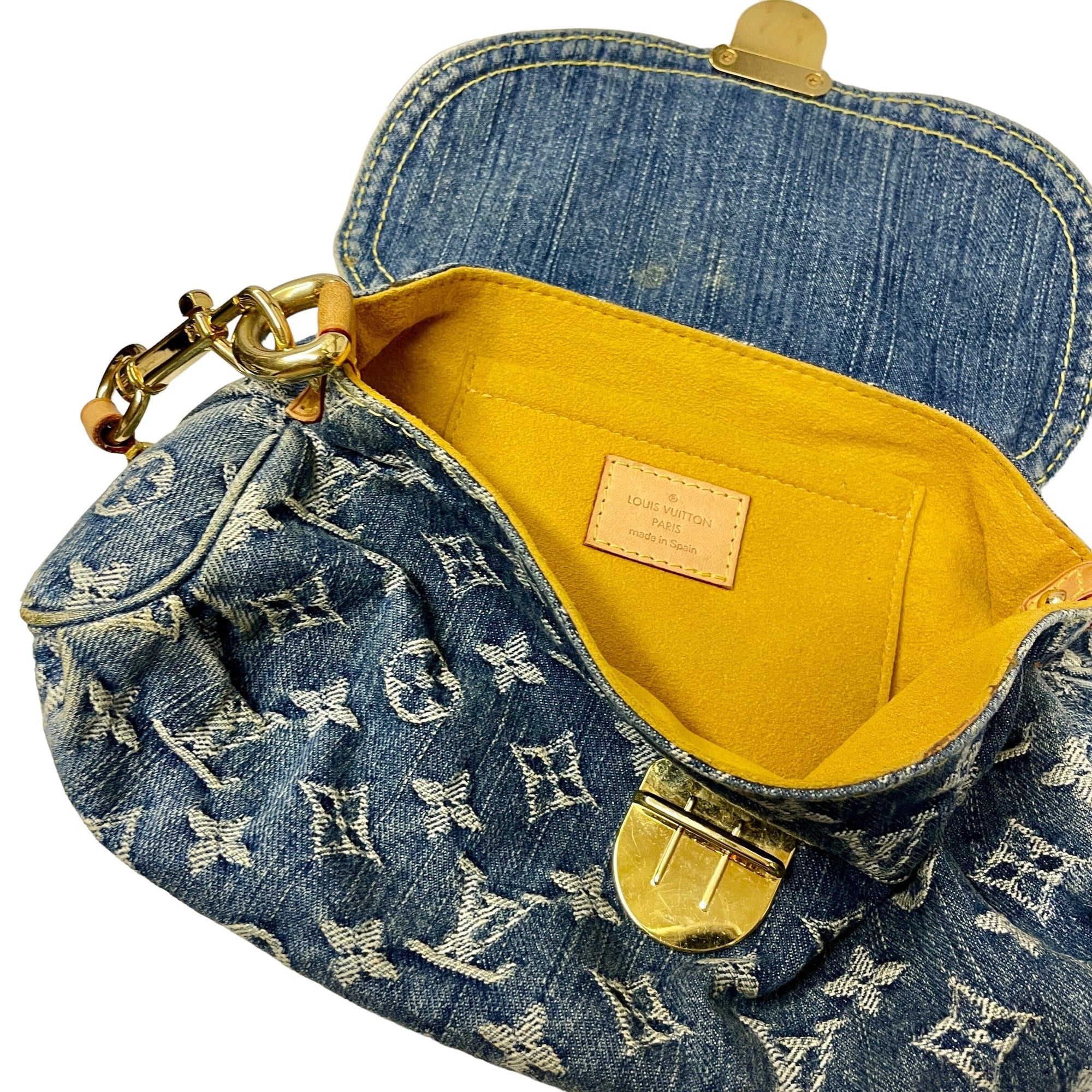 *Louis Vuitton Denim Purse Black Market Vintage 