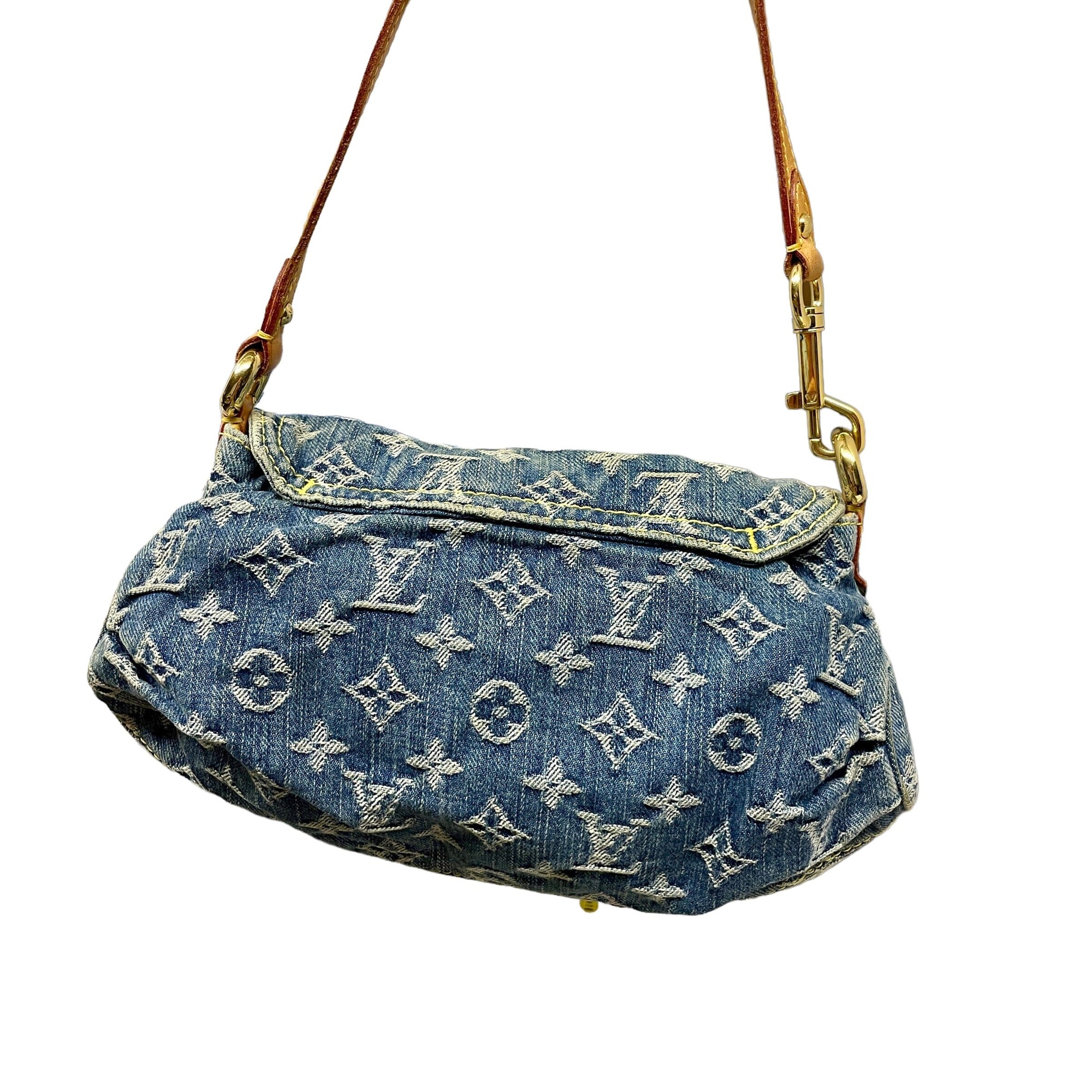 *Louis Vuitton Denim Purse Black Market Vintage 