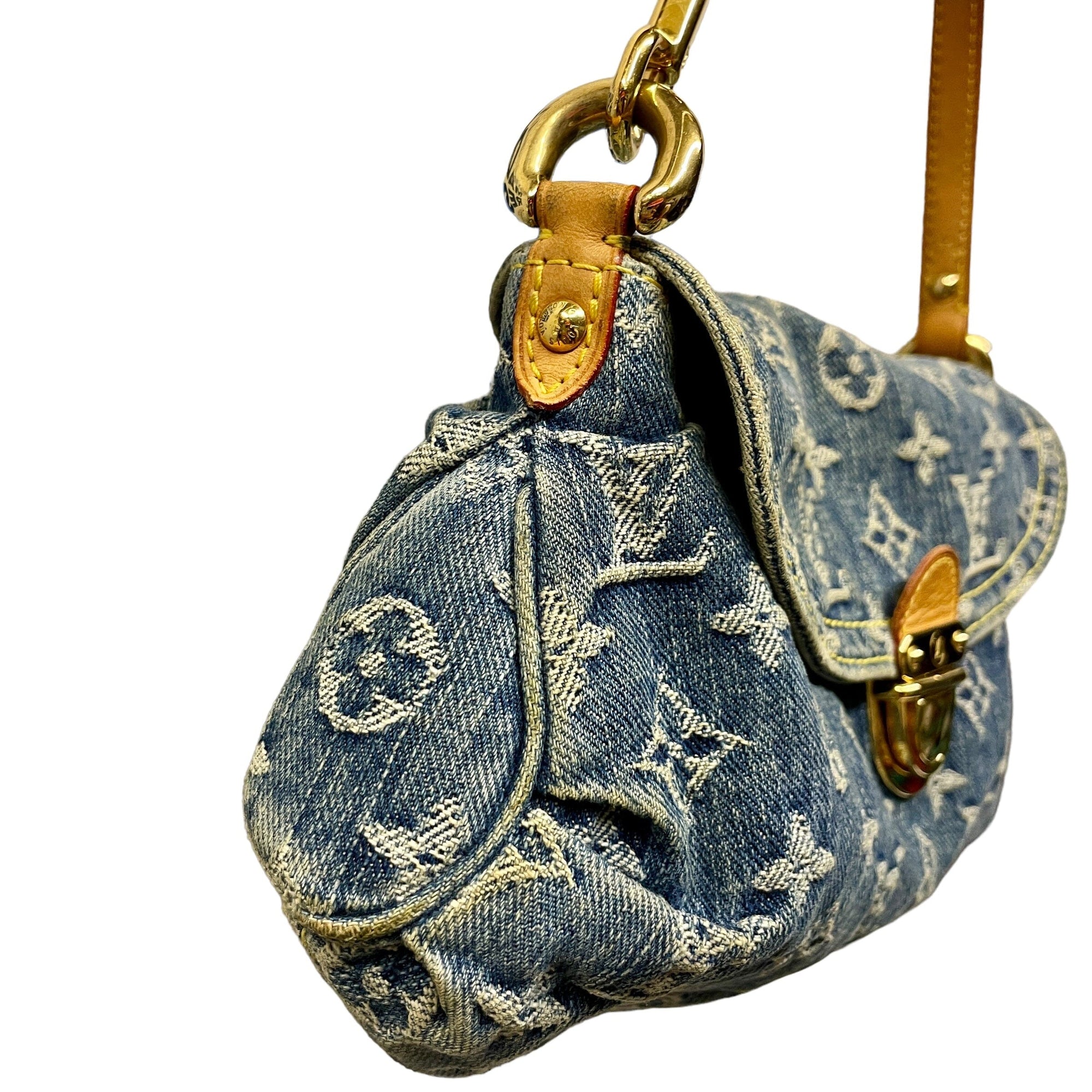 *Louis Vuitton Denim Purse Black Market Vintage 