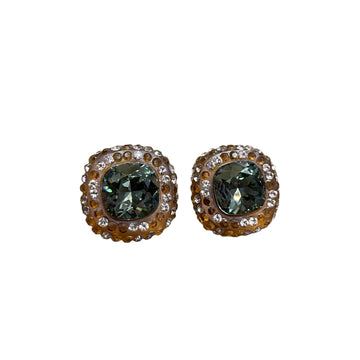 Oscar de la Renta Vintage Clip-on Crystal Earrings Made in USA Accessories Black Market Vintage 