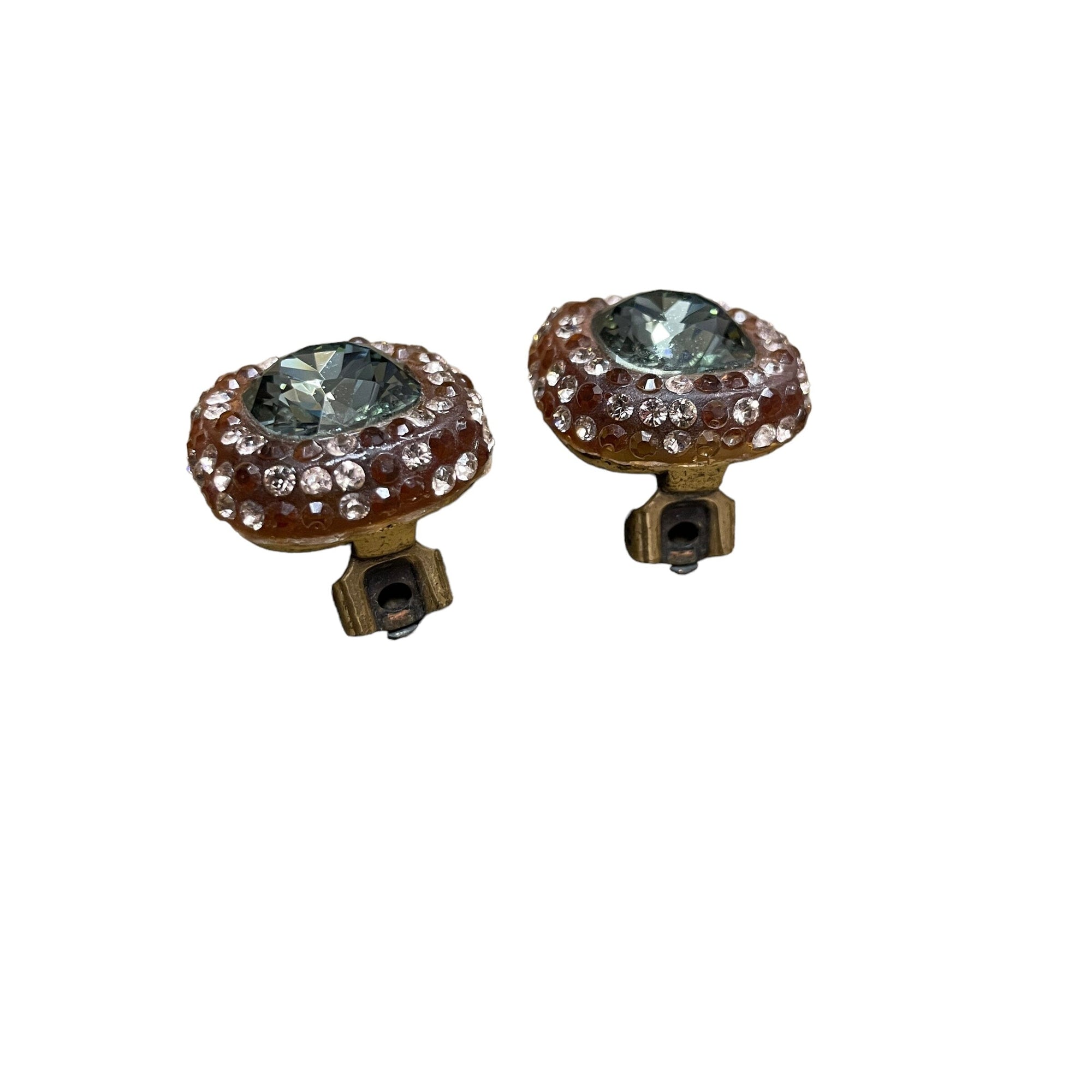 Oscar de la Renta Vintage Clip-on Crystal Earrings Made in USA Accessories Black Market Vintage 