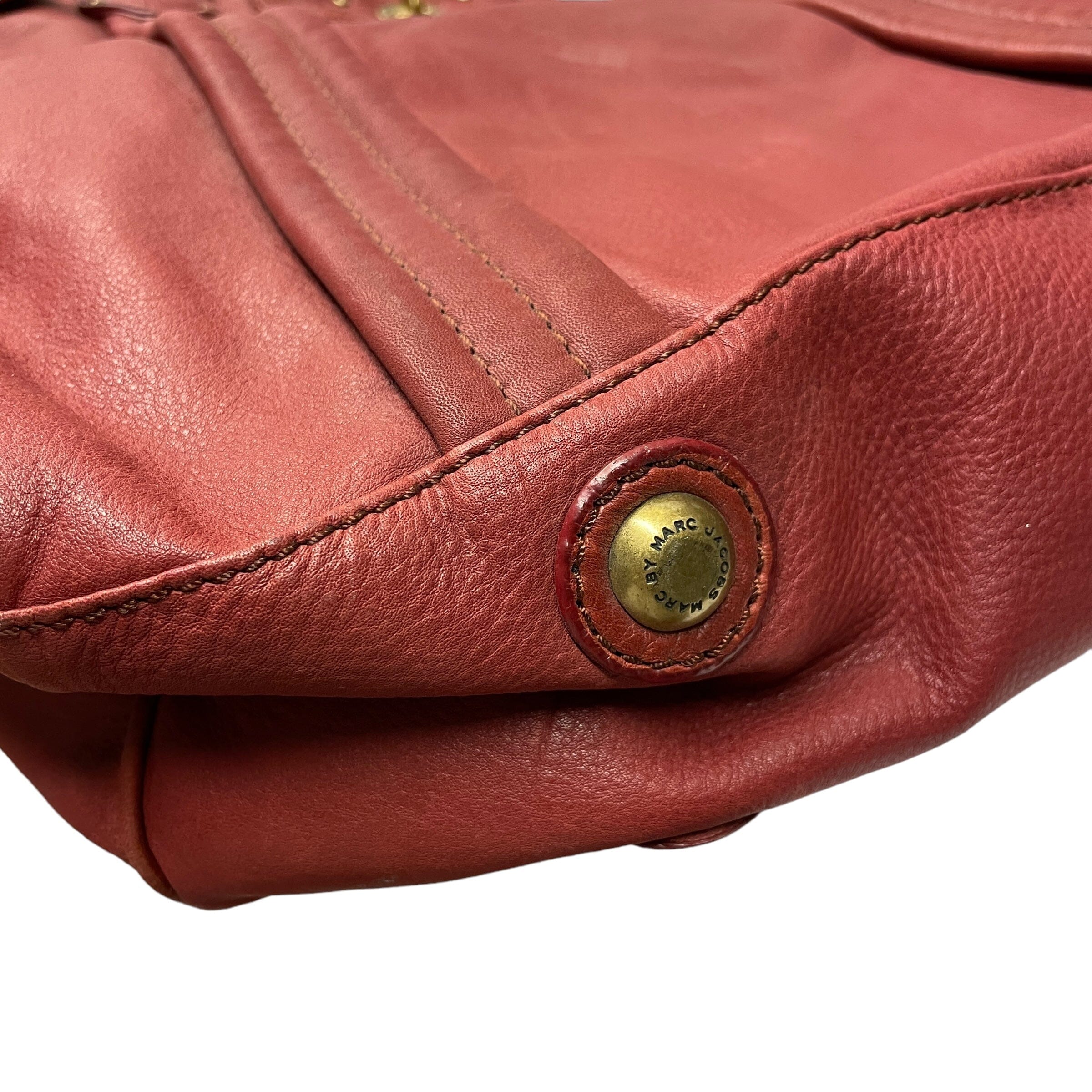 Black leather tote bag with red inside discount