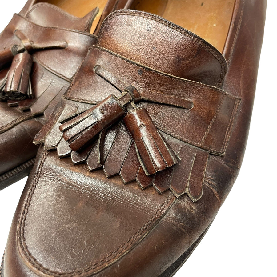Vintage Designer Ferragamo Men's Leather Loafers with Tassels Made in Italy Accessories Black Market Vintage 