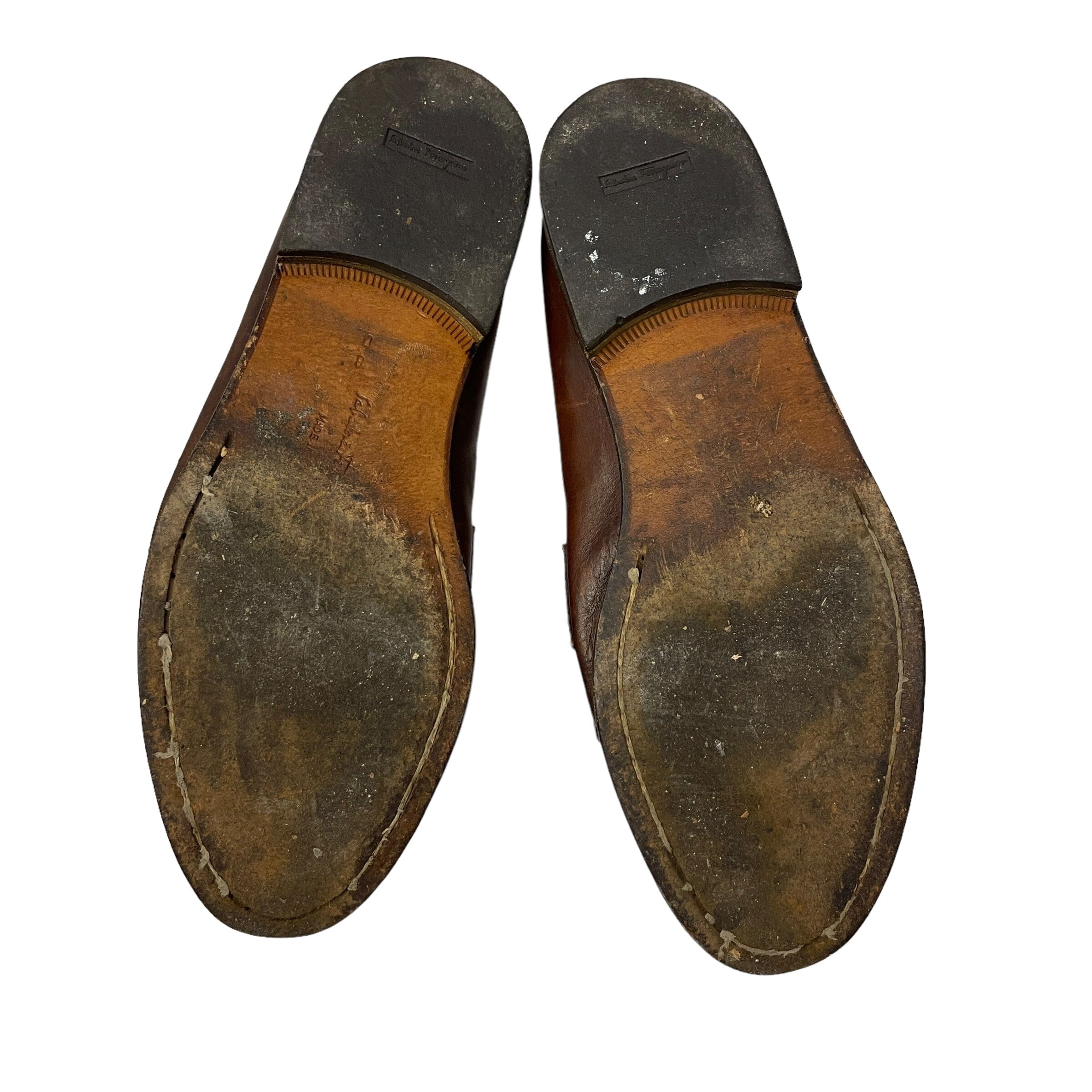 Vintage Designer Ferragamo Men's Leather Loafers with