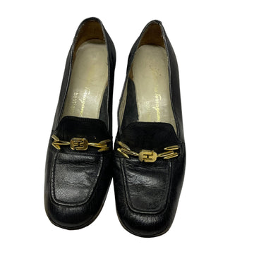Vintage Ferragamo Leather Pumps in Black Made in Italy Size 5 Accessories Black Market Vintage 