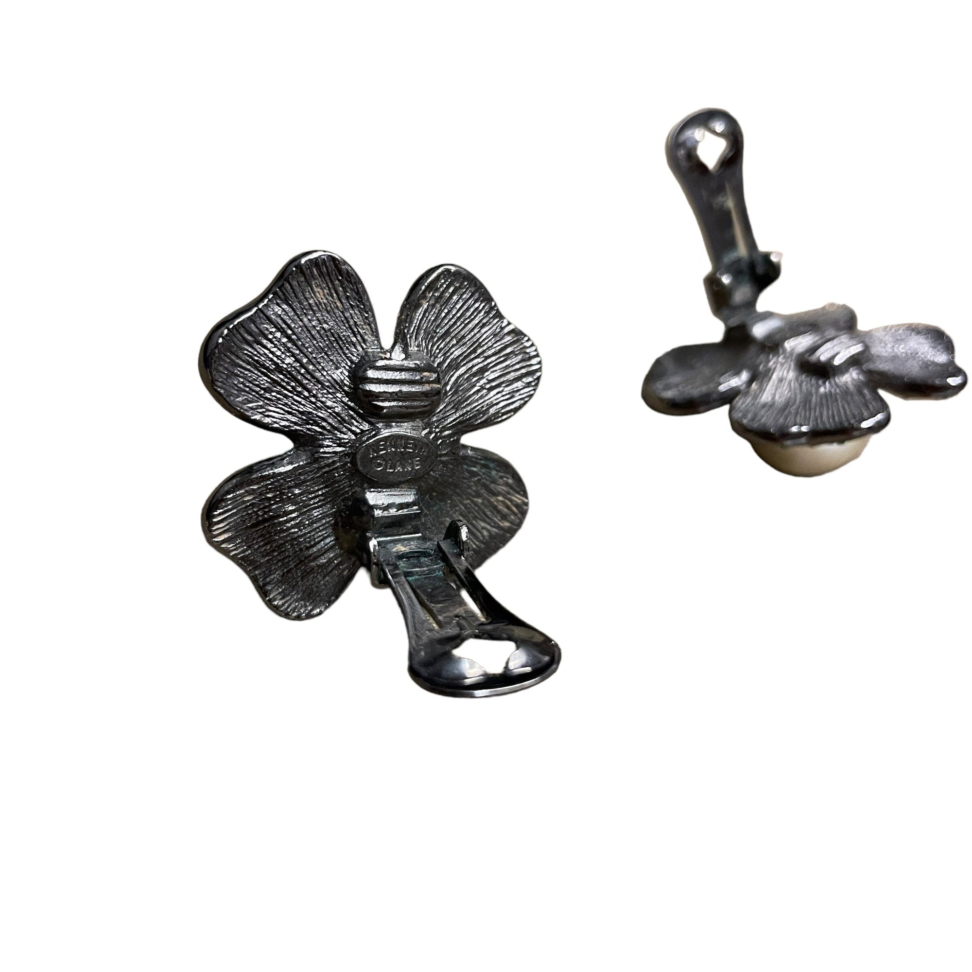 Vintage Kenneth Lane Crystal & Pearl Clip-on Earrings Accessories Black Market Vintage 