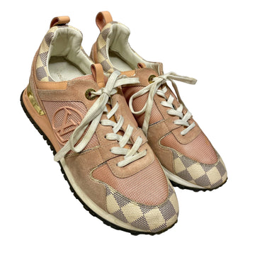 Vintage Louis Vuitton Designer Baby Pink Damier Pattern Sneakers Made in Italy Size EU 37.5 Accessories Public Butter 