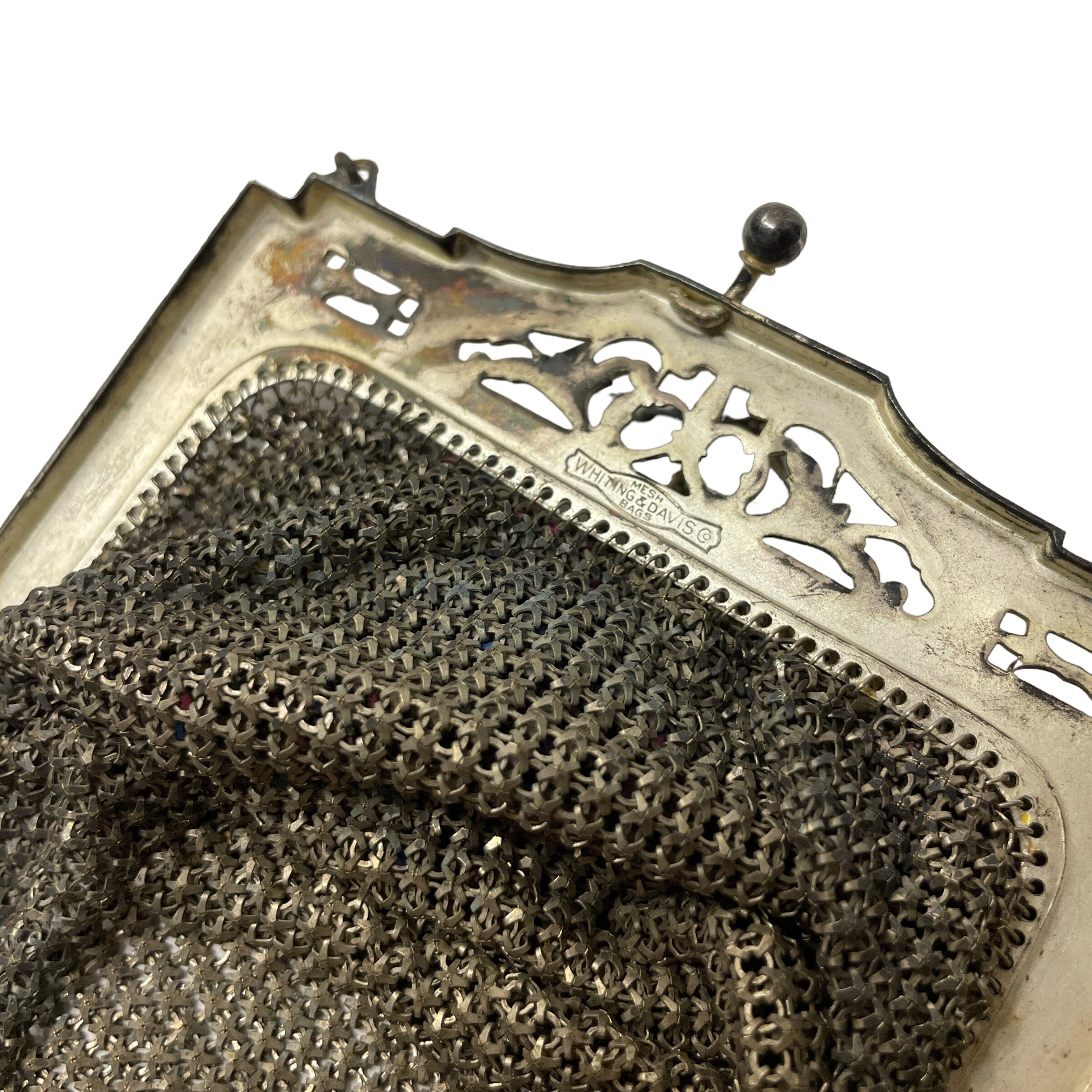 Vintage Art Deco Whiting Davis Mesh Evening Bag Made in Canada Black Market Vintage