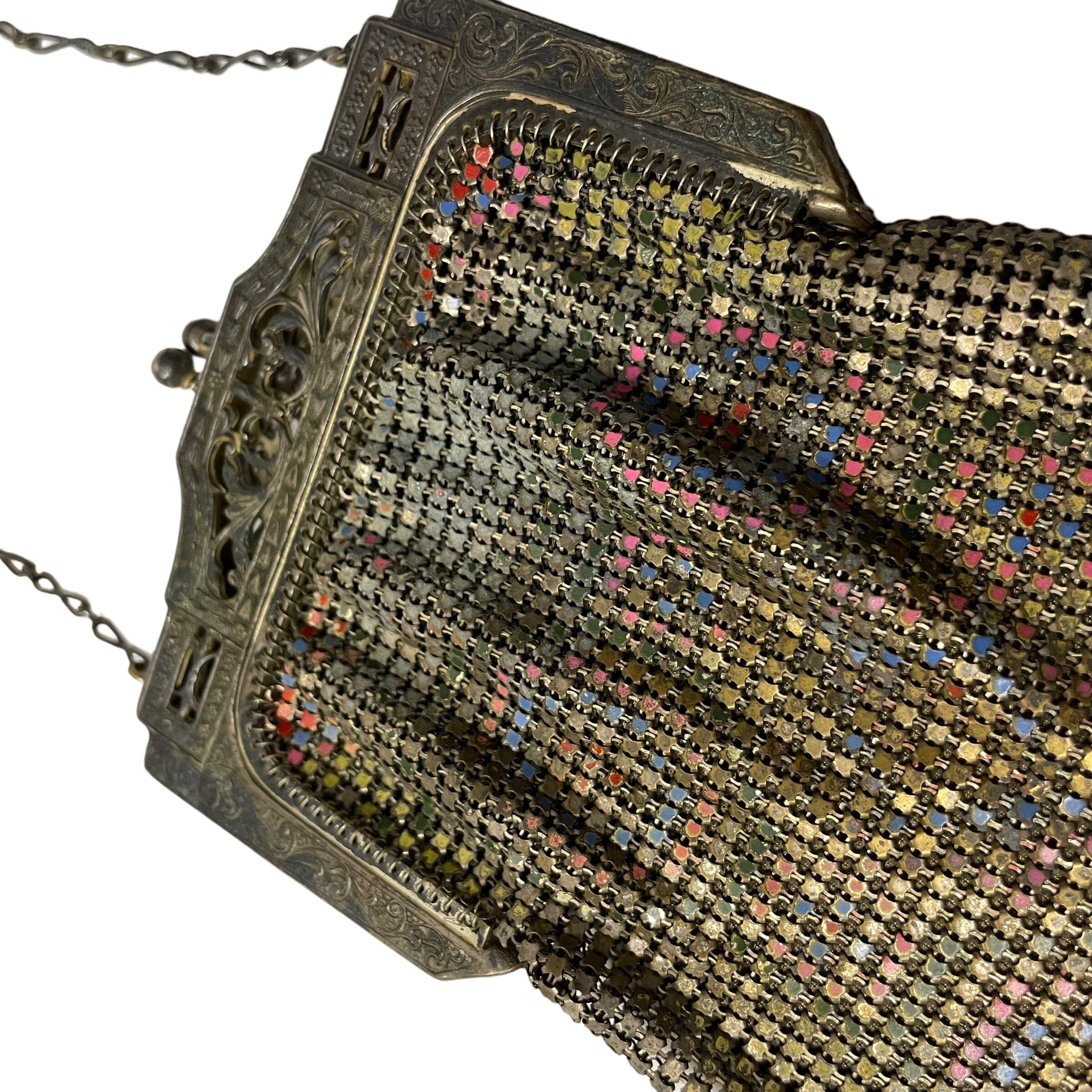 バッグ WHITIN & Davis. Bag Vintage Art Deco Whiting & Davis Mesh Evening Bag Made in