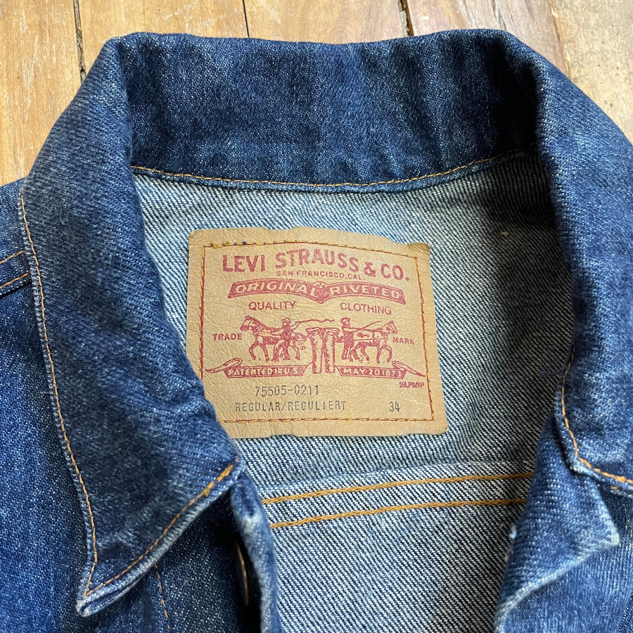1111 Levi's Deadstock 2 Pocket Red Tab Mid-Wash Made in Canada Vintage Denim Trucker Jacket Size S Tops Public Butter 