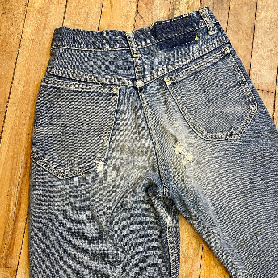 1950s Union Made in USA Lee Riders True Vintage Crotch Rivet Blue