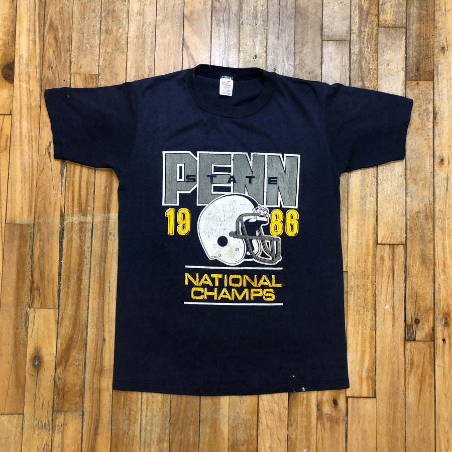 1986 Penn State National Champs Vintage Made In USA Single Stitch T-Shirt Size Medium T-Shirts Black Market Toronto 